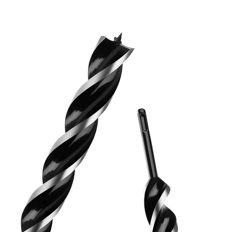 WOBLLMX 1-1/8" x 24" Auger Drill Bit with SDS Plus Shank for Wood,Tri Flute Ship Auger Long Drill Bit for Soft and Hard Wood,Tree Stump,Plastic,Drywall and Composite Materials - Image 1
